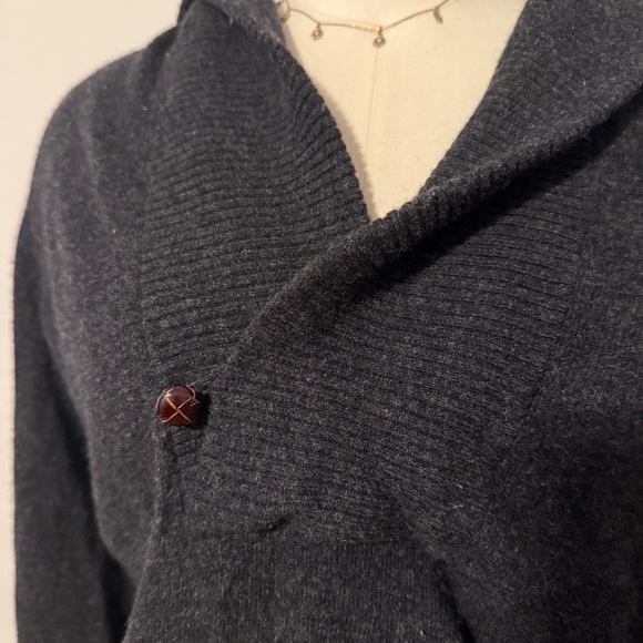 J.Crew Dark Grey Wool and Cashmere Hooded Sweater - Picture 2 of 5